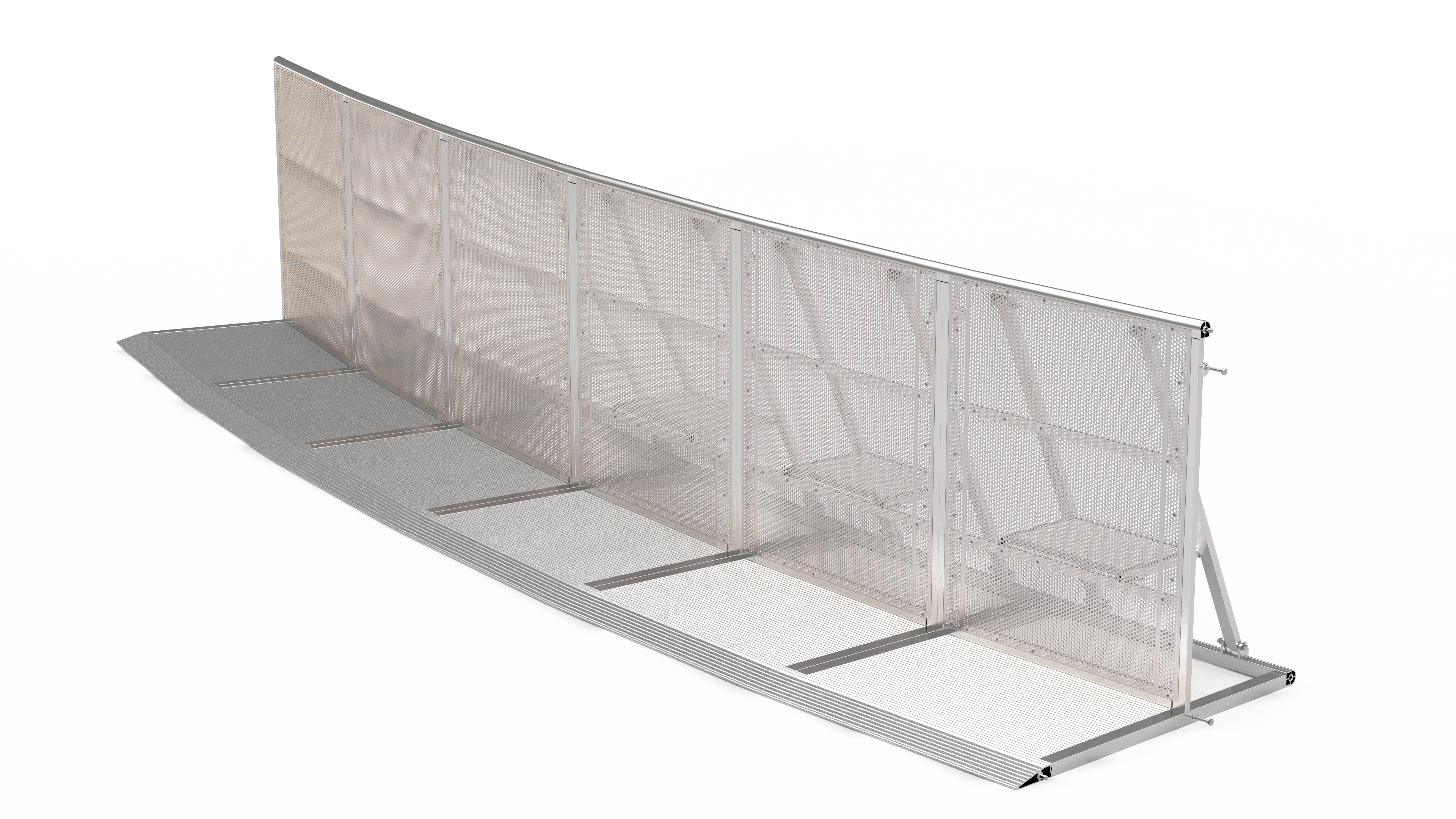 CROWD BARRIER  “HD” 120 SERIES  WITH 3.5° FIXED ANGLE INCLINATOR