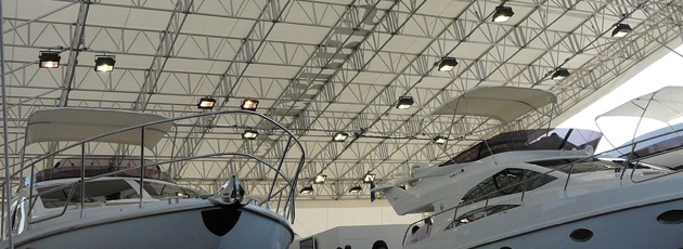 Exhibition stands for showcasing boats